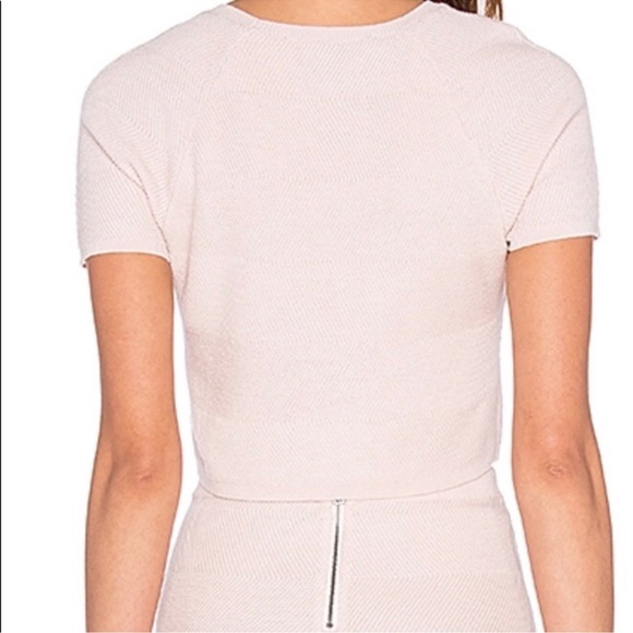 Solange Crop pink Wool top Sweater Knit Alice + Olivia Employed‎ M S - Picture 2 of 9